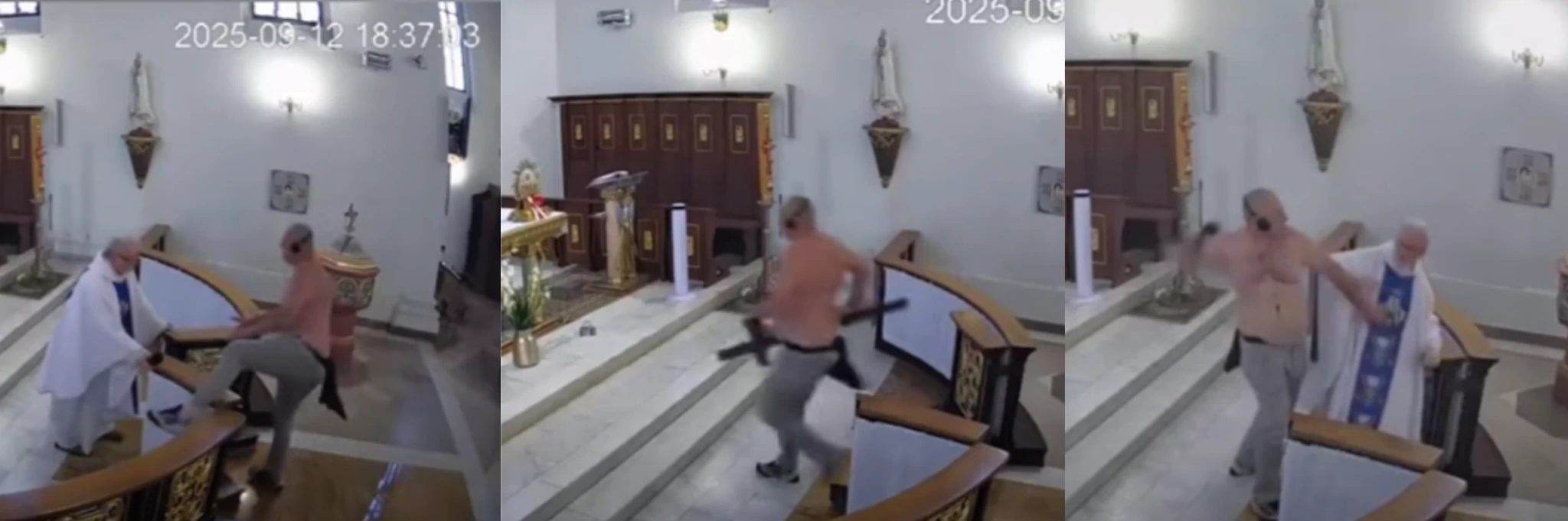 zdemolował ołtarz i napadł na księdza, zatrzymano 47 latka